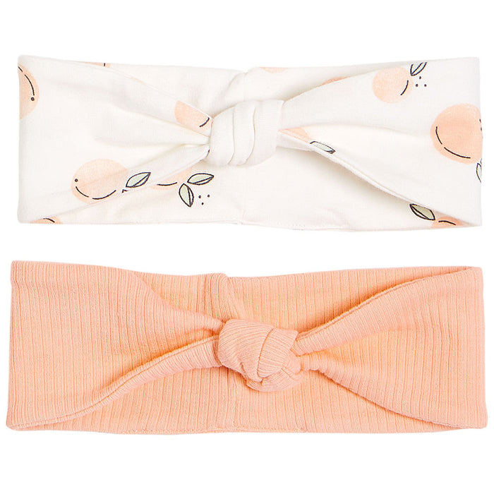 FIRSTS by Petit Lem Organic Baby Headbands (set of 2) - Peaches
