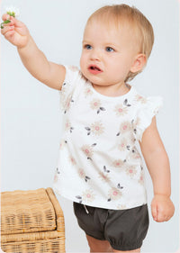 FIRSTS by Petit Lem Organic Baby Summer Outfit Set - Marguerites