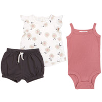 FIRSTS by Petit Lem Organic Baby Summer Outfit Set - Marguerites