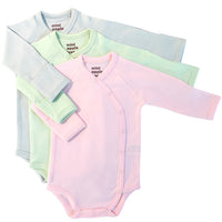 Organic Baby Essentials Kimono Bodysuit 3 PACK (Pink, Sage, Gray)