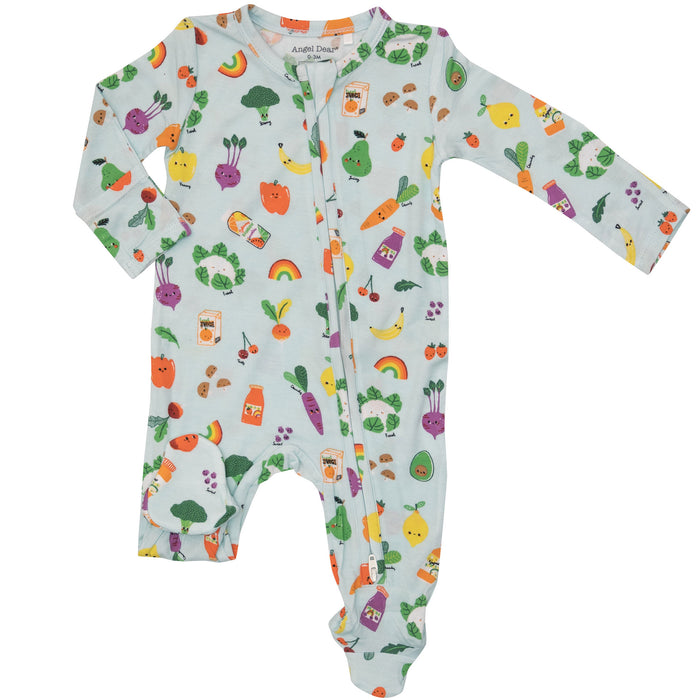Angel Dear Bamboo Zipper Footie - Eat The Rainbow