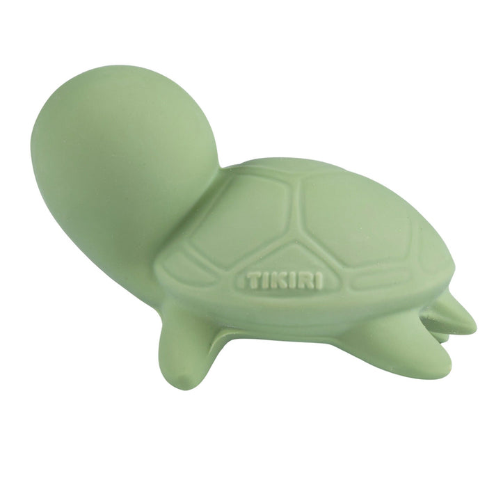 Tikiri Toys Natural Rubber Teether, Rattle & Bath Toy - Turtle