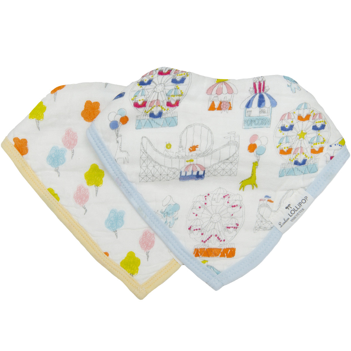 Loulou Lollipop Muslin Bandana Bib Set - Carnival Fun