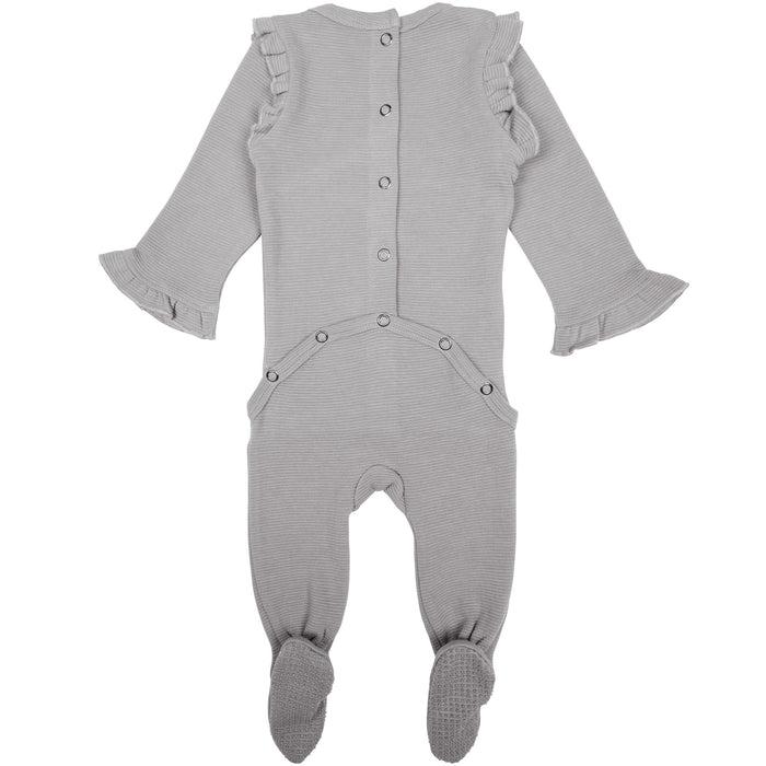 L'ovedbaby Organic Corduroy Wrap Baby Footie - Fog