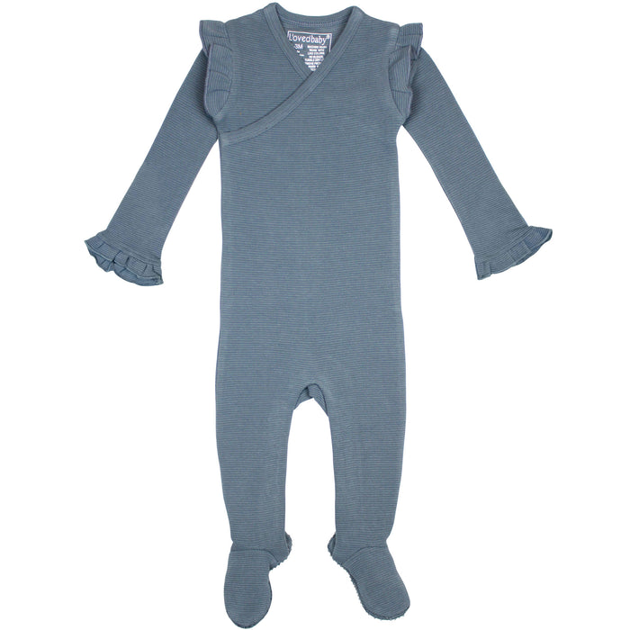 L'ovedbaby Organic Corduroy Wrap Baby Footie - Moonstone