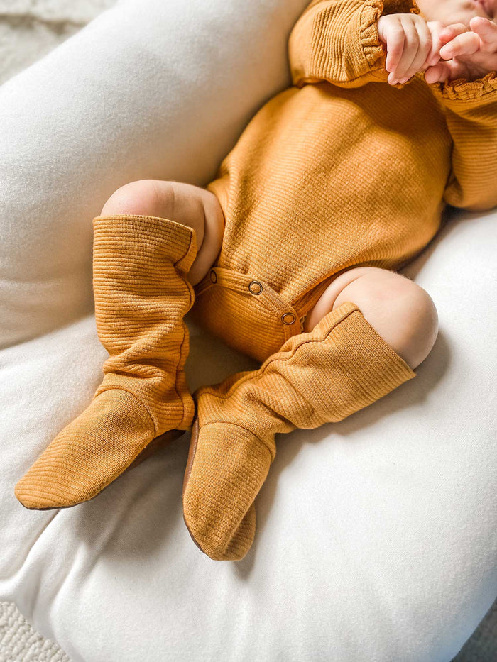 L'ovedbaby Organic Corduroy Bootie - Butterscotch