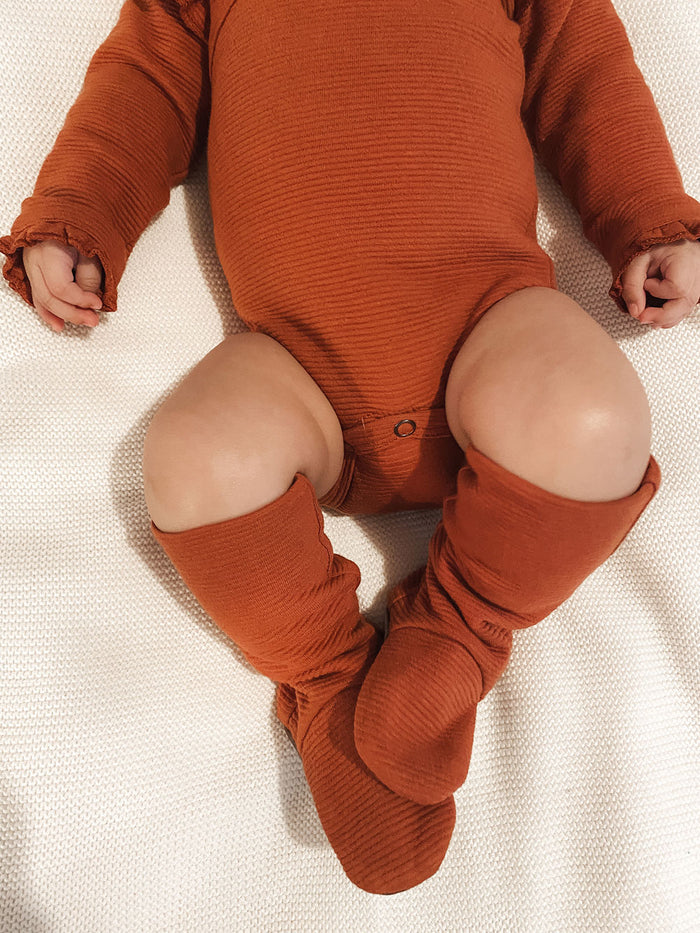 L'ovedbaby Organic Corduroy Bootie - Paprika