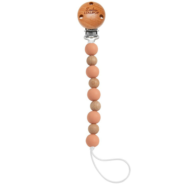 Loulou Lollipop Celeste Pacifier Clip - Coral