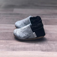 Baby Moccasins - Gray Crackle
