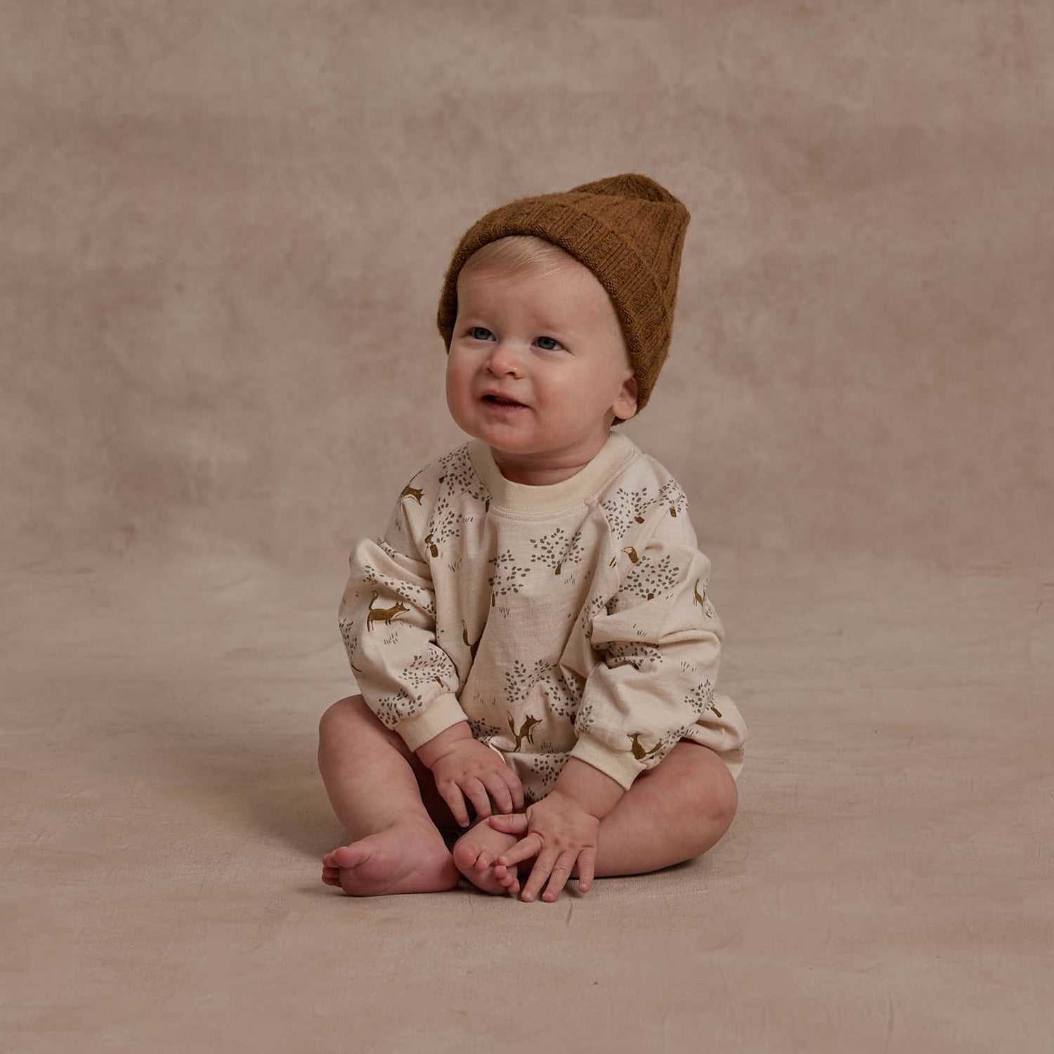 Rylee + Cru Crew Neck Romper - Fox Forest