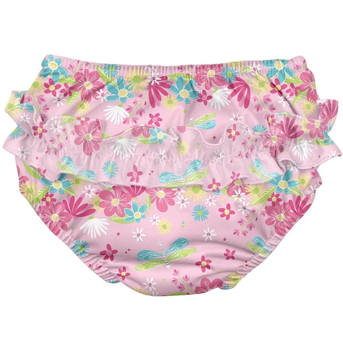 Ruffle Snap Reusable Swimsuit Diaper - Dragonfly Floral