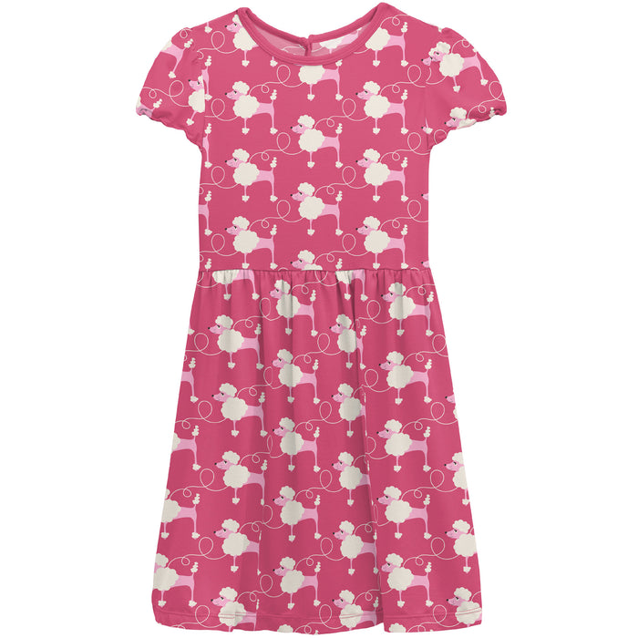 Kickee Pants Flutter Sleeve Twirl Dress - Flamingo Poodles