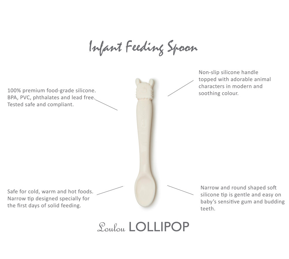 Loulou Lollipop Silicone Infant Feeding Spoon - Llama