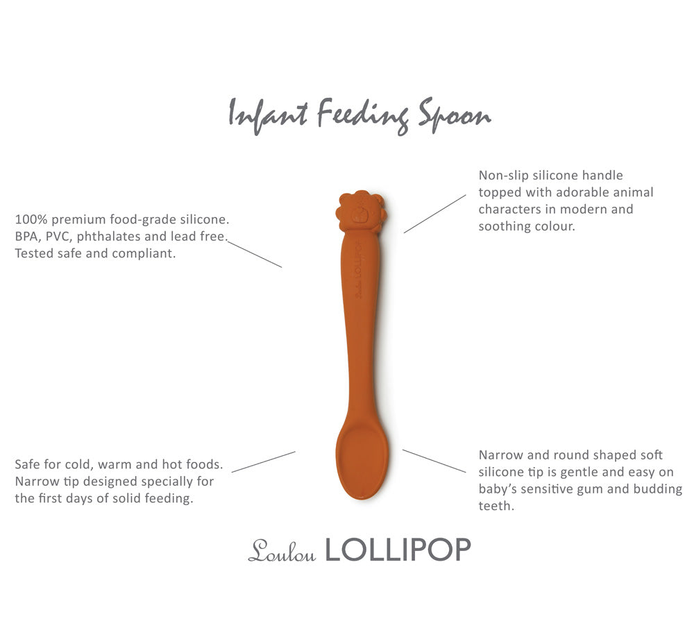 Loulou Lollipop Silicone Infant Feeding Spoon - Lion