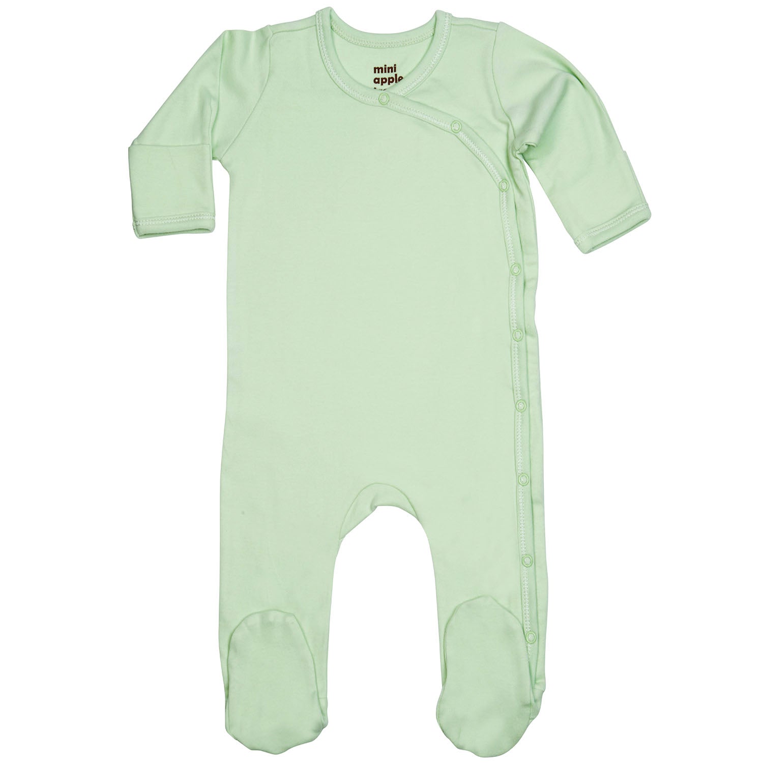 Organic Footie with Side Snaps Sage Green