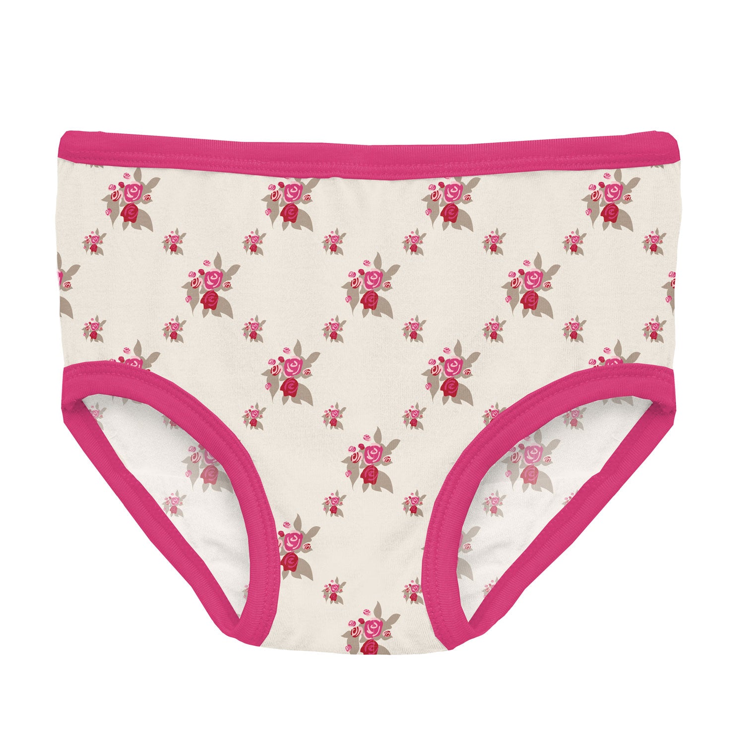 Kickee Pants Bamboo Girls Underwear - Natural Rose Trellis