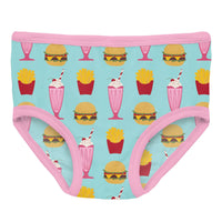 Kickee Pants Bamboo Girls Underwear - Summer Sky Cheeseburger