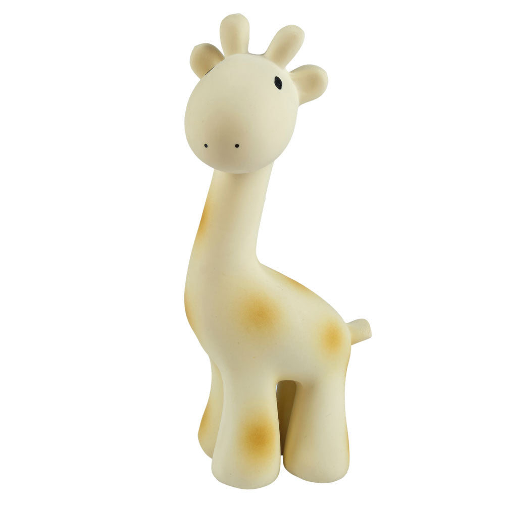 Tikiri Toys Natural Rubber Rattle, Teether & Bath Toy - Giraffe