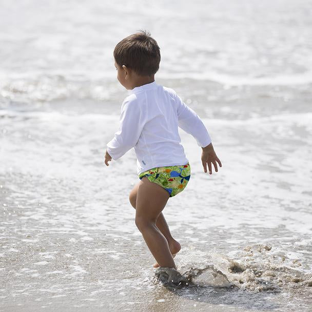 Snap Reusable Swimsuit Diaper - Green Sealife