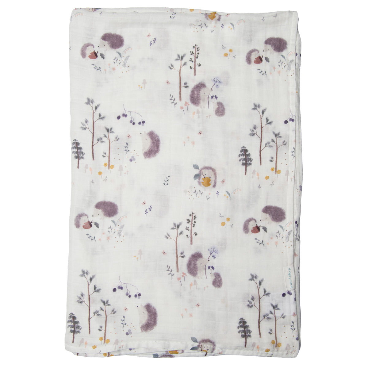 Loulou Lollipop Bamboo Muslin Swaddle Blanket Hedgehogs