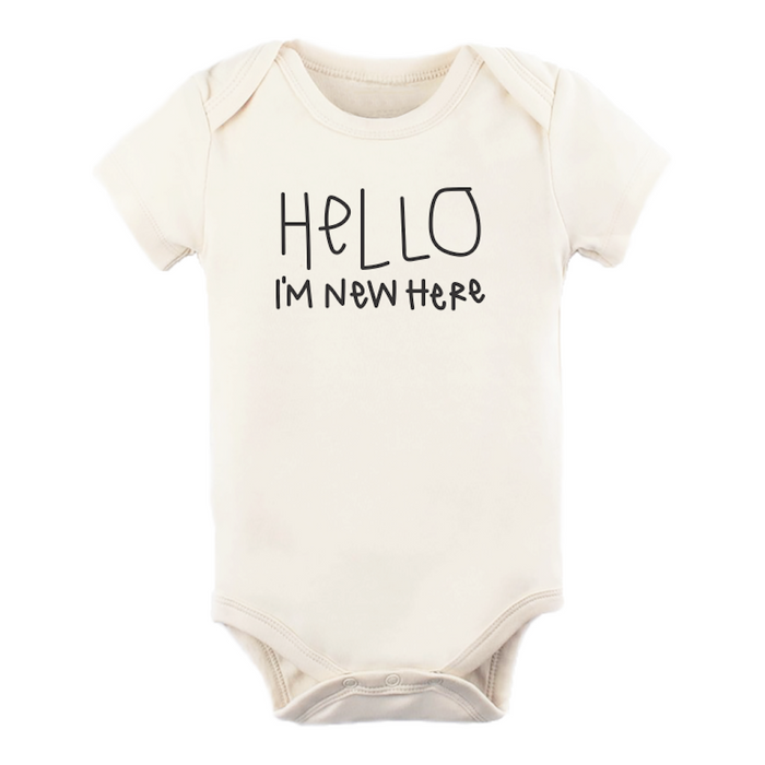 Tenth & Pine Organic Baby Short Sleeve Bodysuit - Hello I'm New Here