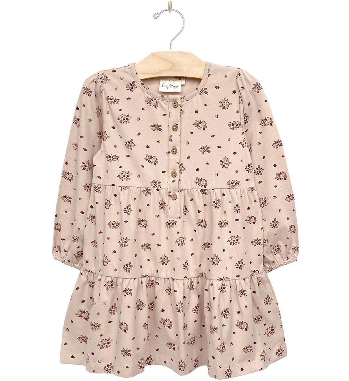 City Mouse Jersey Henley Dress - Creme Brulee