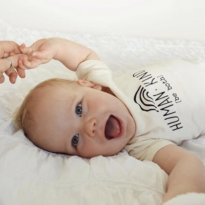Tenth & Pine Organic Baby Short Sleeve Bodysuit - Human Kind Be Both