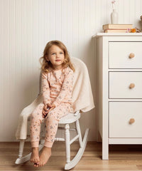 Petit Lem Organic Cotton Kids Pajama Set - Farmyard Floral