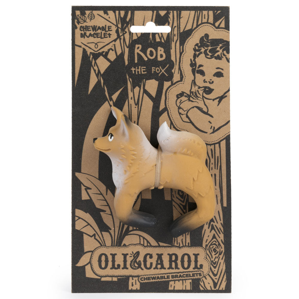 Oli & Carol Rob the Fox Bracelet Natural Rubber Teething Toy