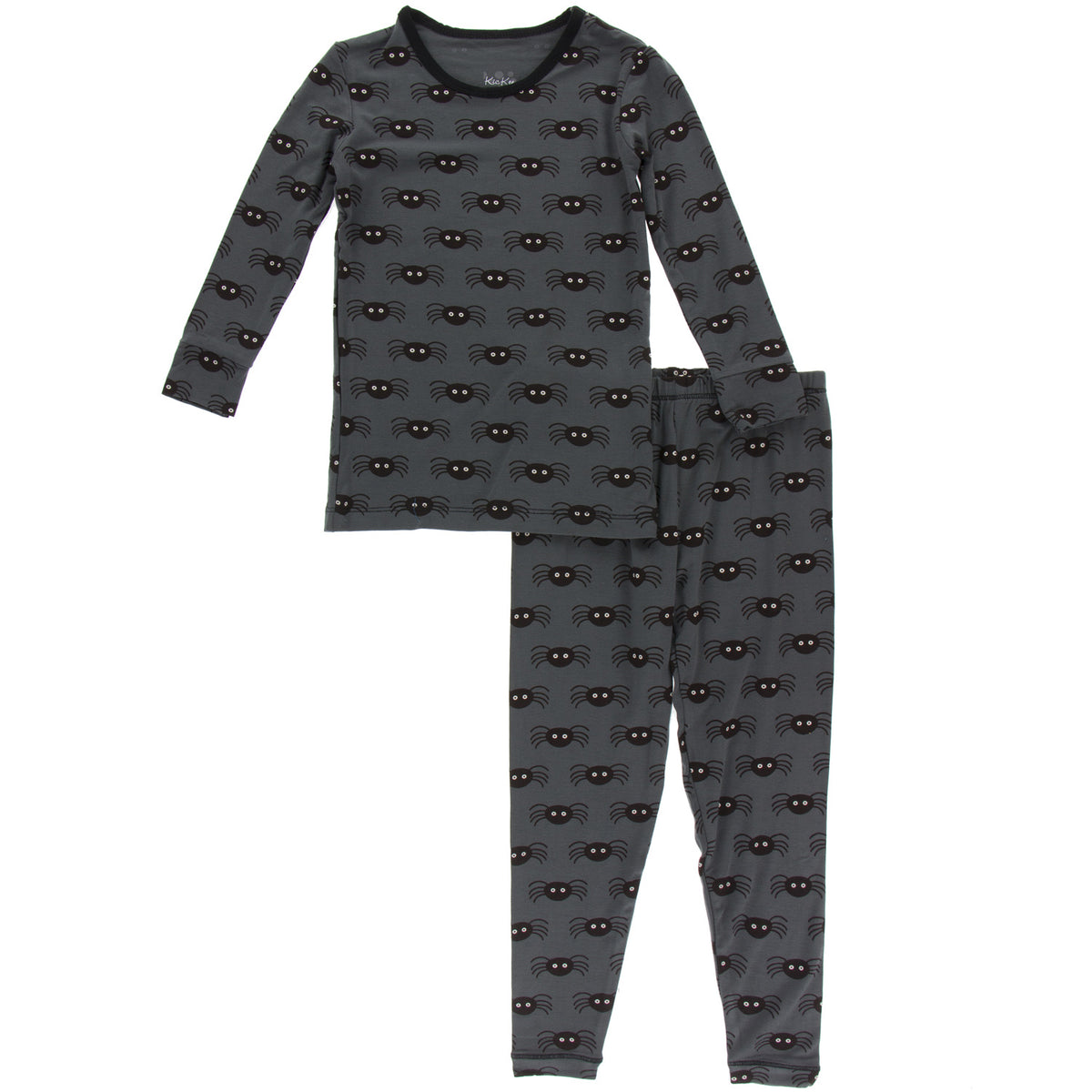 KicKee Pants Halloween Long Sleeve Pajama Set Stone Spiders