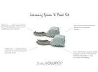 Loulou Lollipop Toddler Learning Spoon And Fork Set - Elephant