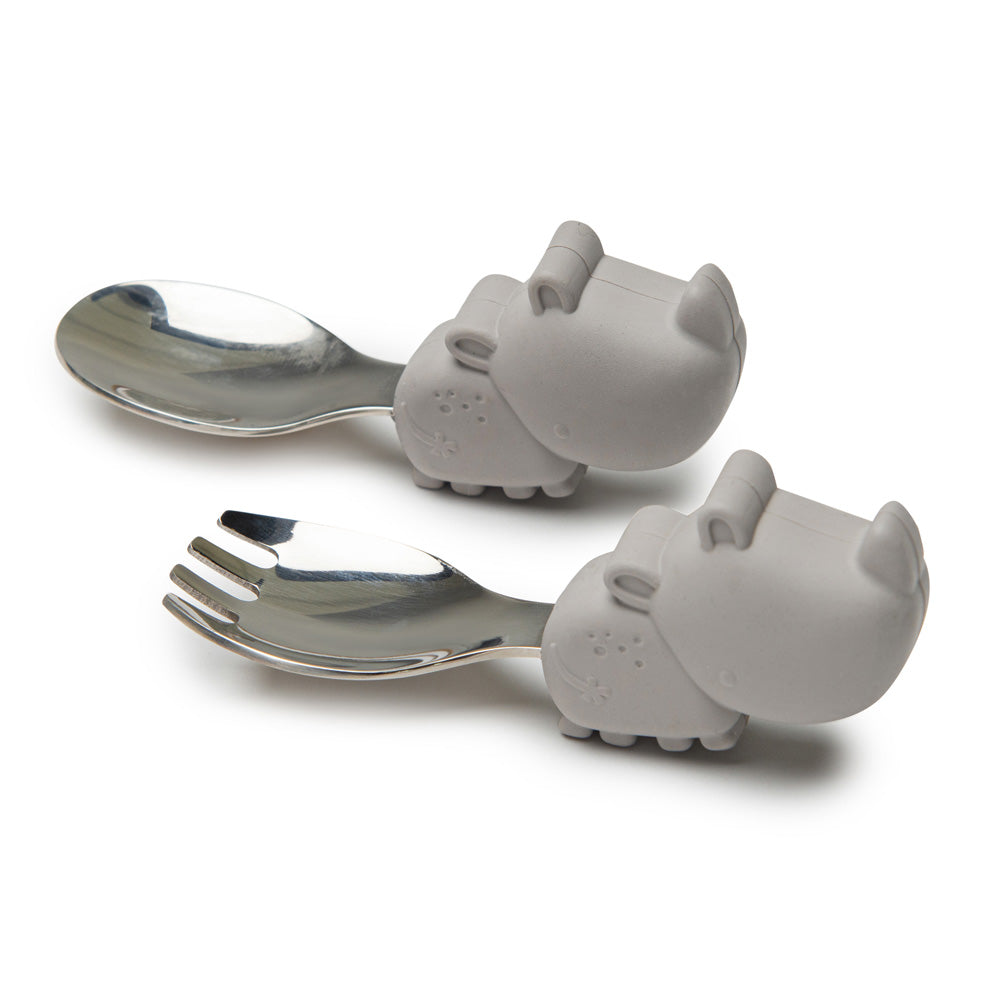 Loulou Lollipop Toddler Learning Spoon And Fork Set - Rhino