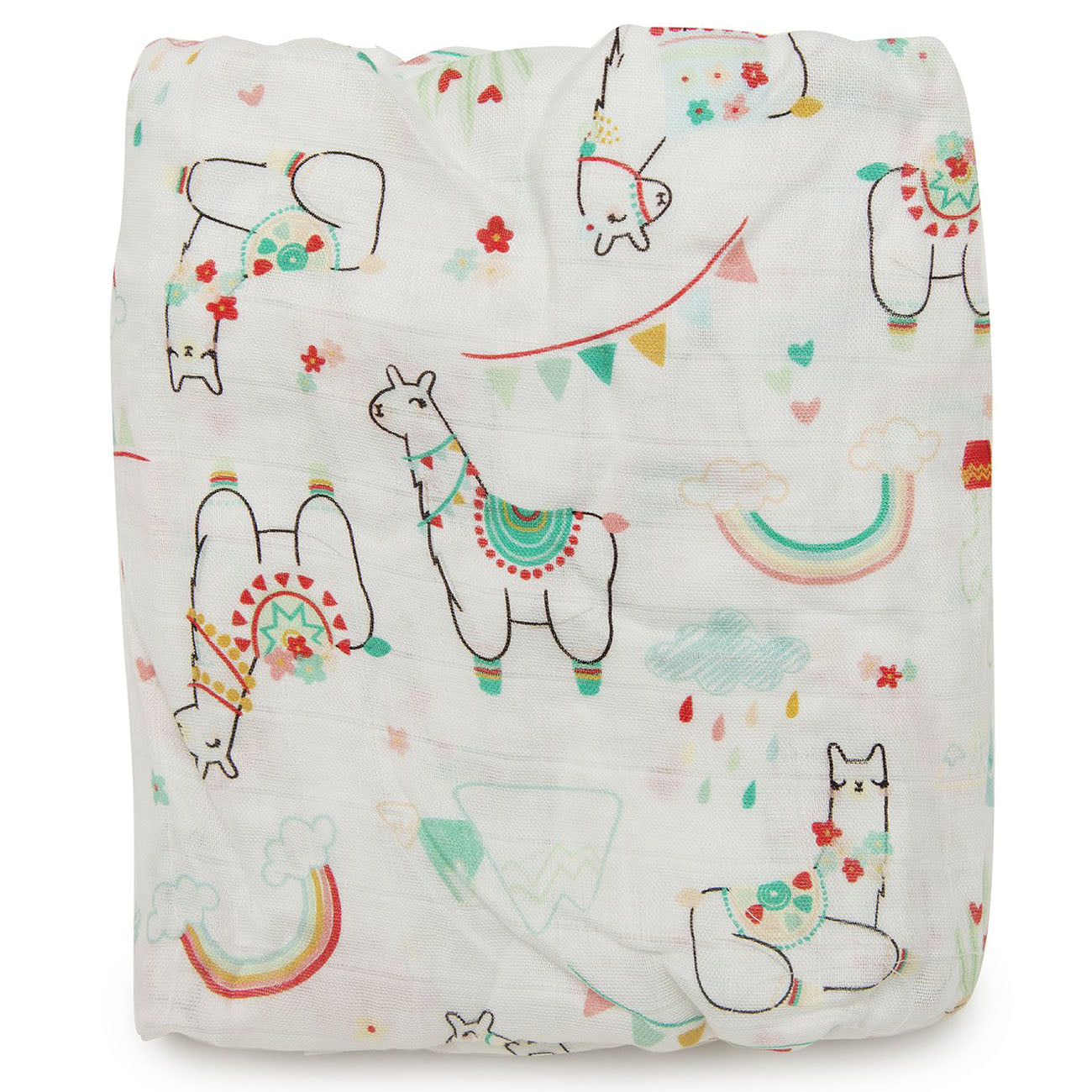 Loulou Lollipop Bamboo Muslin Fitted Crib Sheet - Llama