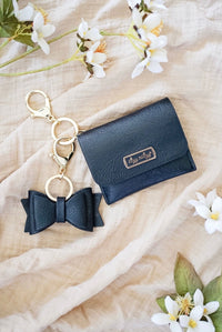 Itzy Ritzy Mini Wallet Card Holder & Key Chain Charm - Black