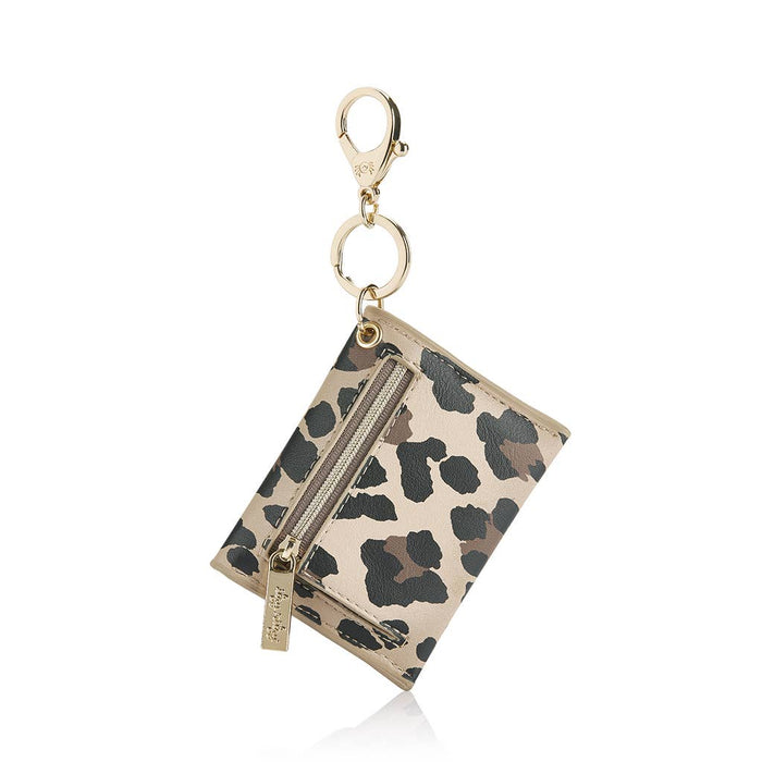 Itzy Ritzy Mini Wallet Card Holder & Key Chain Charm - Leopard