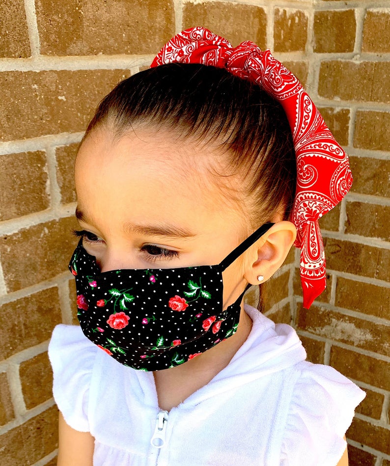 Kids Reusable Face Mask Rose Floral