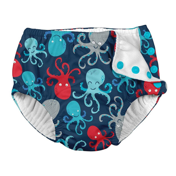 Snap Reusable Swimsuit Diaper - Navy Octopus