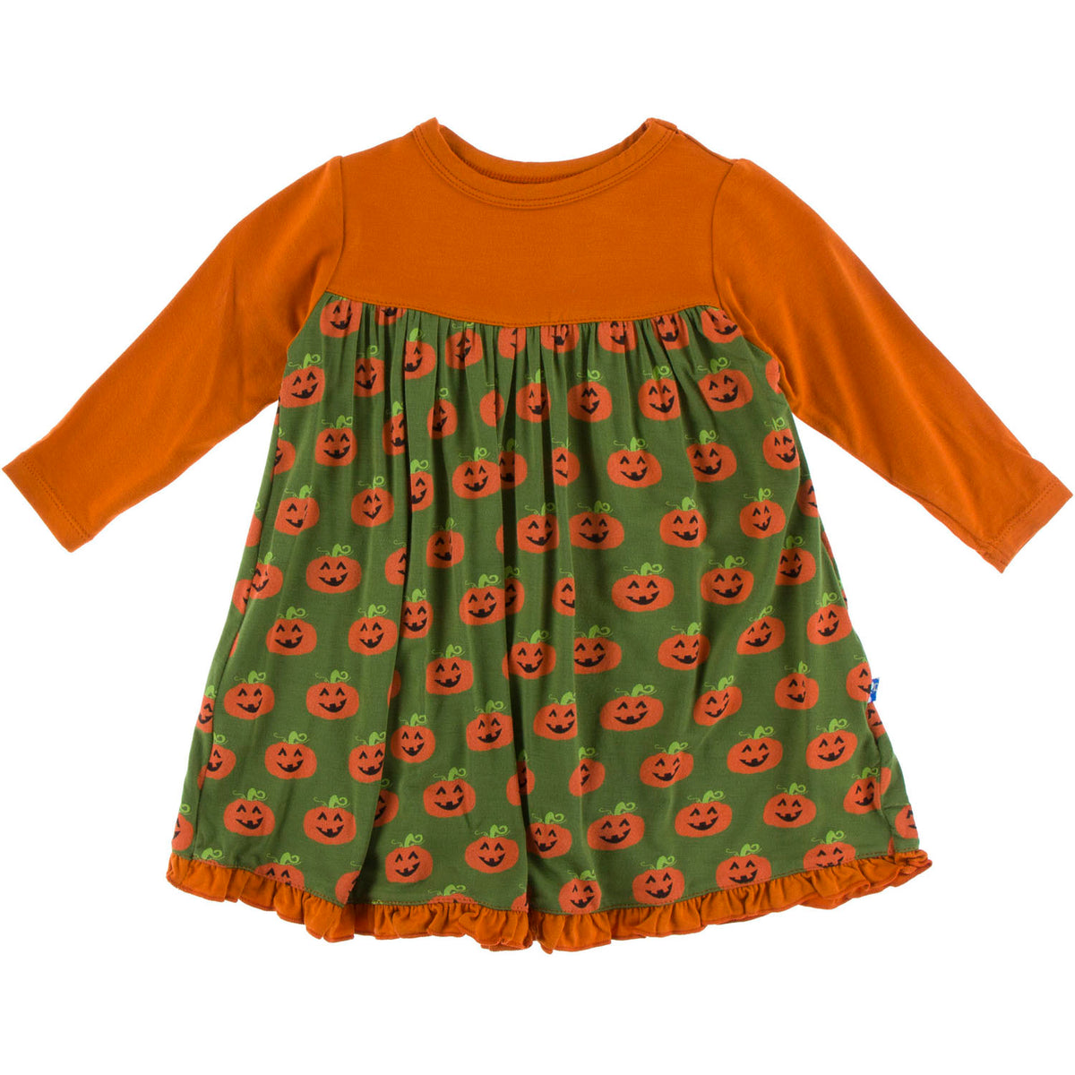 KicKee Pants long sleeve Swing Dress - Jack O'Lantern