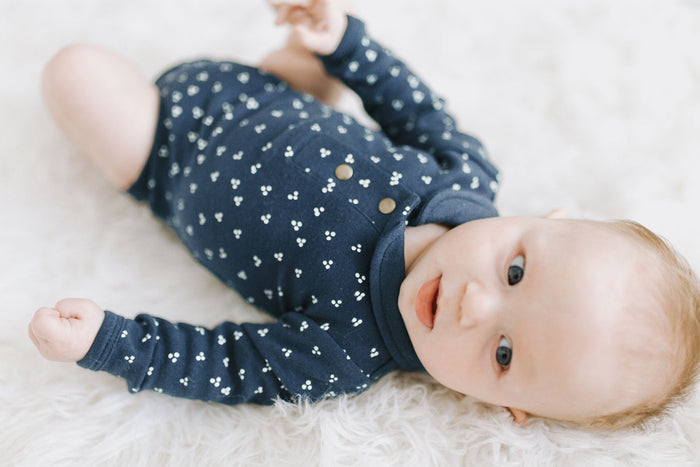 L'ovedbaby Organic Polo Bodysuit - Abyss Dots