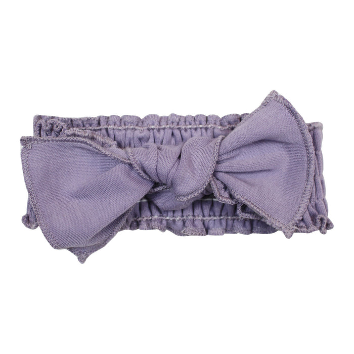 L'ovedbaby Organic Smocked Tie Headband - Amethyst