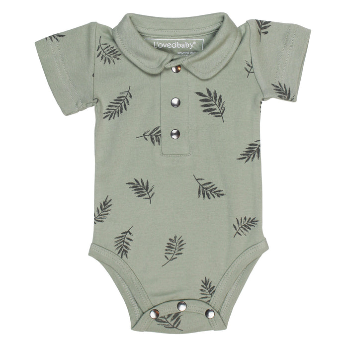 L'ovedbaby Organic Polo Bodysuit - Seafoam Fern
