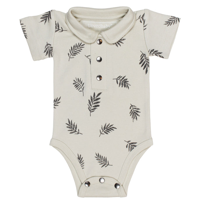 L'ovedbaby Organic Polo Bodysuit - Stone Fern