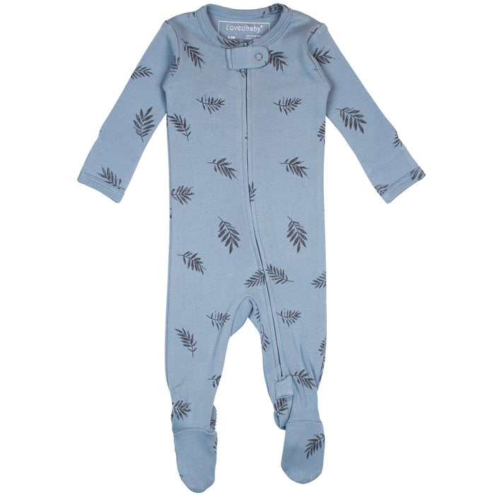 L'ovedbaby Organic Zipper Footie - Pool Fern