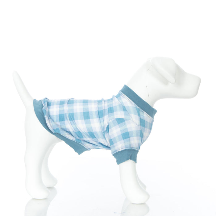 Kickee Pants Dog Tee Blue Moon Holiday Plaid