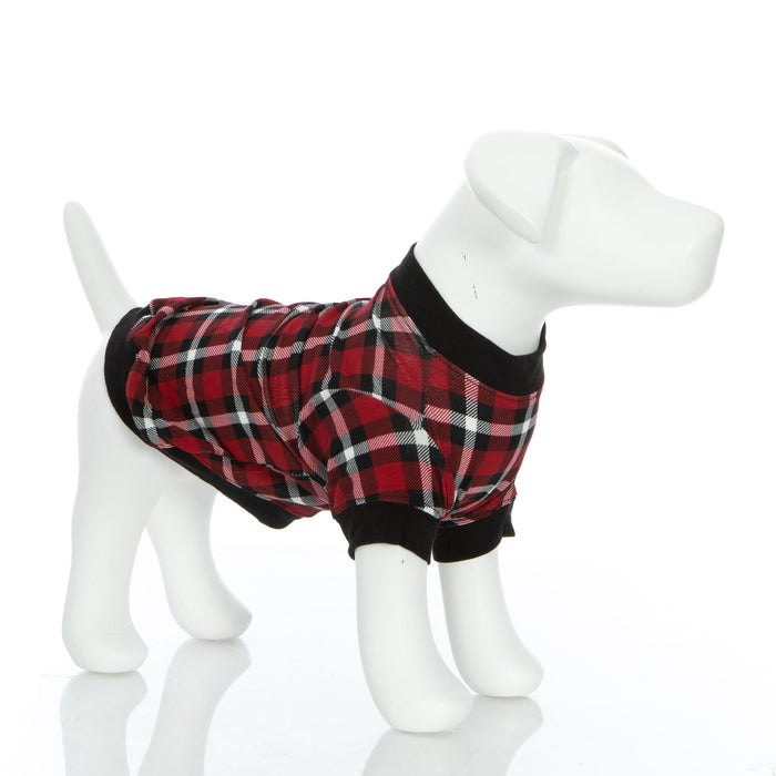 Kickee Pants Dog Tee Crimson Holiday Plaid
