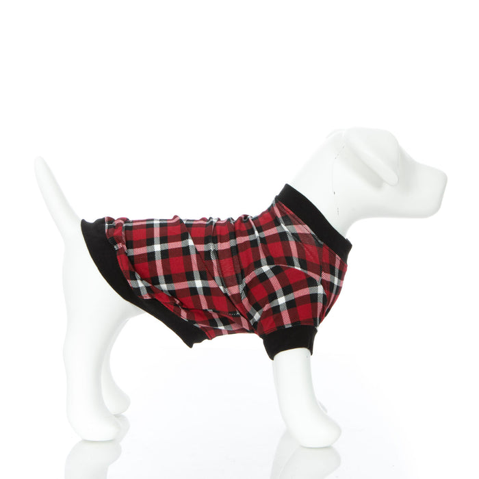 Kickee Pants Dog Tee Crimson Holiday Plaid