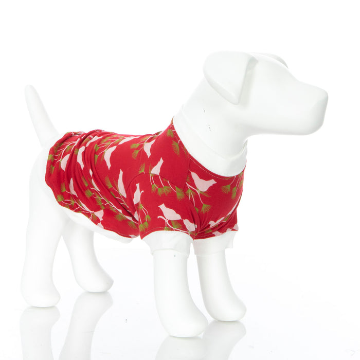 Kickee Pants Dog Tee - Crimson Kissing Birds