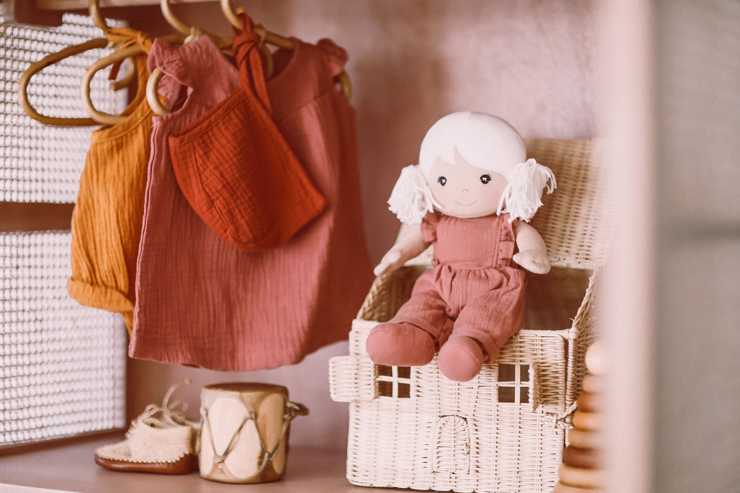 Apple Park Organic Muslin Romper - Terra Cotta