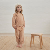 Quincy Mae Organic Velour Relaxed Sweatpant - Blush