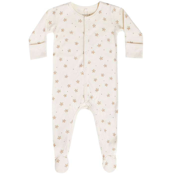Quincy Mae Organic Full Snap Footie Dotty Floral